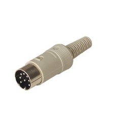 MAS 80 SN grey; Plug with insulated handle solder joint, 8 contacts, male, DIN 45 326, 4A 34V AC/DC