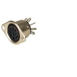MAB 8 S; Panel-mounted Socket with flange solder joint, 8 contacts, female, DIN 41 524 (sockets 1-5), 4A 34V AC/DC