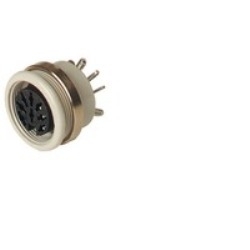 MAB 8100 S grey; Panel-mounted Socket with locking screw, solder joint, not shielded, 8 contacts, female, DIN 41 524 (sockets 1-5), 4A 34V AC/DC