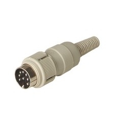 MAS 8100 S grey; Plug with locking screw solder joint, 8 contacts, male, DIN 41 524 (pin 1-5), 4A 34V AC/DC