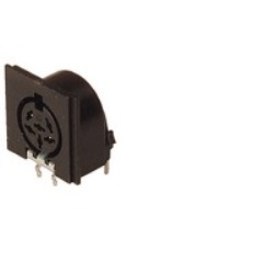 MAB 6 H black; Panel-mounted Socket for PCBs not shielded Plug-in direction parallel to the PCB, recommended board thickness 1.5 mm additionaly fixing with screws (DIN 40081), 6 contacts, female, DIN 45 322, 4A 34V AC/DC