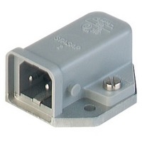 Rectangular Power Receptacle,16 A AC, 6 A DC,2-Pin+PE Male, Screw,LxWxH ...