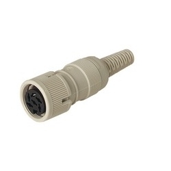 MAK 6100 grey; Socket with locking screw solder joint, 6 contacts, female, DIN 45 322, 4A 34V AC/DC