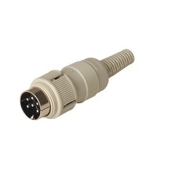 MAS 6100 grey; Plug with locking screw solder joint, 6 contacts, male, DIN 41 524, 4A 34V AC/DC