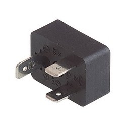 GSA 20 black; Appliance connector with central screws (hollow), 1 screw M 3 x 4, 2 contacts + PE, industrial standard (11 mm)