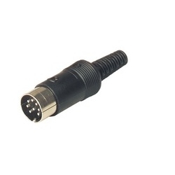 MAS 80 SN black; Plug with insulated handle solder joint, 8 contacts, male, DIN 45 326, 4A 34V AC/DC