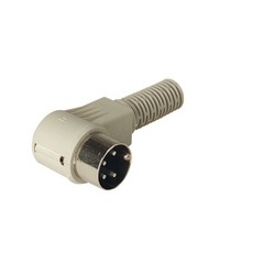 MAWI 40 B grey; Angled Plug with insulated handle solder joint, 4 contacts, grey housing