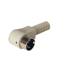 MAWI 50 SB UM grey; Angled Plug with insulated handle solder joint, 5 contacts, grey housing, DIN 41 524, unassembled