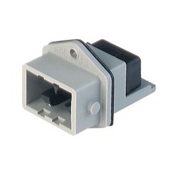 STASEI 5 grey; Panel-mounted connector, not assembled, with added contacts and added gasket, male, 5 contacts + PE