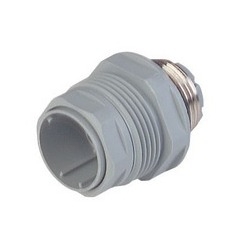 N6R AM 5; Panel-mounted connector with metal screw-in insert in the casing (metal segment), 6 contacts + PE, male, PG13.5, DIN 43651, 10A 250V AC/DC, grey housing, unassembled