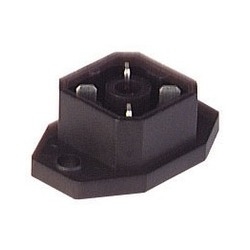 G 4 A 5 M black; Surface mounted connector for printed circuit boards with flange and solder contacts, 4 contacts, DIN VDE 0627 / IEC 61984, 10A 50V AC/DC