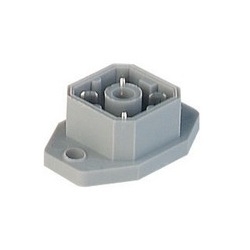 G 4 A 5 M grey; Surface mounted connector for printed circuit boards with flange and solder contacts, 4 contacts, DIN VDE 0627 / IEC 61984, 10A 50V AC/DC