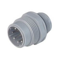 N6R AM 2 D M20; Panel-mounted connector with contact bearer in the casing (monoblock design), pins hermetically mounted to prevent ingress of liquids, 6 contacts + PE, male, M20x1.5, DIN 43651, 10A 250V AC/DC