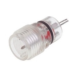 ELST 412 LED Au red; Appliance connector for M12 sensors (with thread), press-in tube mounting, O-ring, with LED, 4 contacts, transparent housing