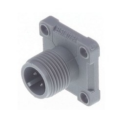 ELST 412 FA; Appliance connector for flange mounting, with Flat gasket, 4 contacts, grey housing