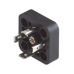 GSAZ 300 black; Appliance connector for profiled gaskets GSAZ, front connection, 1 hollow screw, 1 screw M 3 x 5, 3 contacts + PE, DIN EN 175 301-803-A