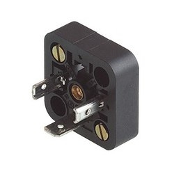GSA 2000 N black; Appliance connector with retaining nut, 2 screws M 3 x 10 and 1 screw M 3 x 5, open nut, 2 contacts + PE, Type A construction