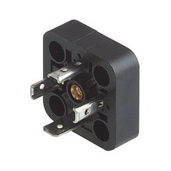 GSA 3000 A black; Appliance connector with retaining nut, without screws, longitudinal slots, closed nut, 3 contacts + PE, Type A construction