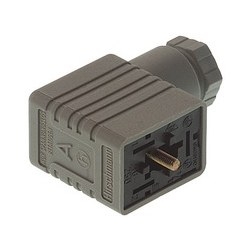 GM 209 NJ grey; Cable Socket with central screw M 3 x 35, 2 contacts + PE, PG9, Type B, industrial standard (11 mm)