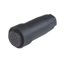 CM 06 EA 20-27 S; Straight Cable Socket, strain relief by means of a clamping cage, 14 contacts, PG16, MIL-C 5015 bzw. VG 95 342, black housing, 5A 50V AC/DC