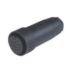 CM 06 EA 20-29 S; Straight Cable Socket, strain relief by means of a clamping cage, 17 contacts, PG16, MIL-C 5015 bzw. VG 95 342, black housing, 4A 50V AC/DC