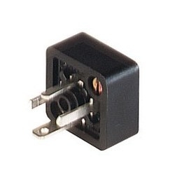 GSSNA 300 black; Appliance connector with central nut and 2 screws M 3 x 8, 3 contacts + PE, industrial standard (9.4 mm), Type C, 6A, 250V