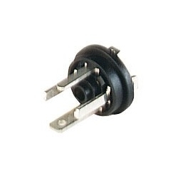GSSNR 300 black; Appliance connector with central nut, version for molding or gasket, 3 contacts + PE, DIN EN 175 301-803-C, Type C, 6A, 250V