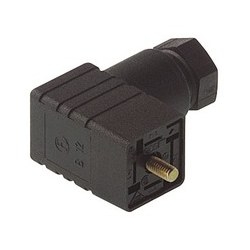 GDS 207 black; Cable Socket with central screw M 3 x 28, 2 contacts + PE, PG7, industrial standard (9.4 mm), Type C