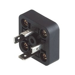 GSA-U 3000 N LO black; Moulded Appliance coupler (IP 65 enclosure) with 4 cross-head screws and solder lug for flexible Cables, 3 contacts + PE, DIN EN 175 301-803-A, Type A, 16A, 400V AC/DC