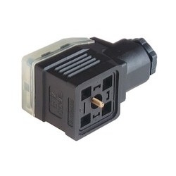 GDME 3020 grey; Cable Socket with central screw M 3 x 40, strain relief and transparent cover, possibility to fit electronic inserts, 3 contacts + PE, M20, Type A, DIN EN 175 301-803-A
