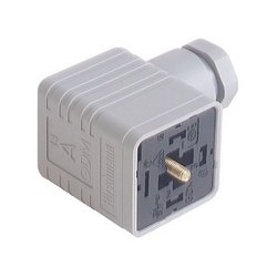 GDM 2016 grey; Cable Socket with central screw M 3 x 35, 2 contacts + PE, M 16, Type A, DIN EN 175 301-803-A