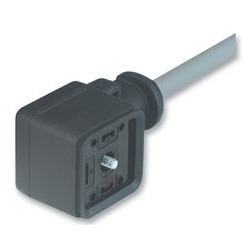 Rectangular connectors - GAN-DAEE7A-AH0200C1-XC607-AD; Cable socket with integrally molded lead (2 m), gasket (captive) and central screw M3 (stainless steel, Phillips cross-head)