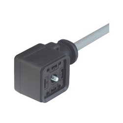 Rectangular connector - GAN-DAEE7A-AH0500C1-XC607-AC; Cable socket with integrally molded lead, gasket (captive) and central screw M3, cable length 5m