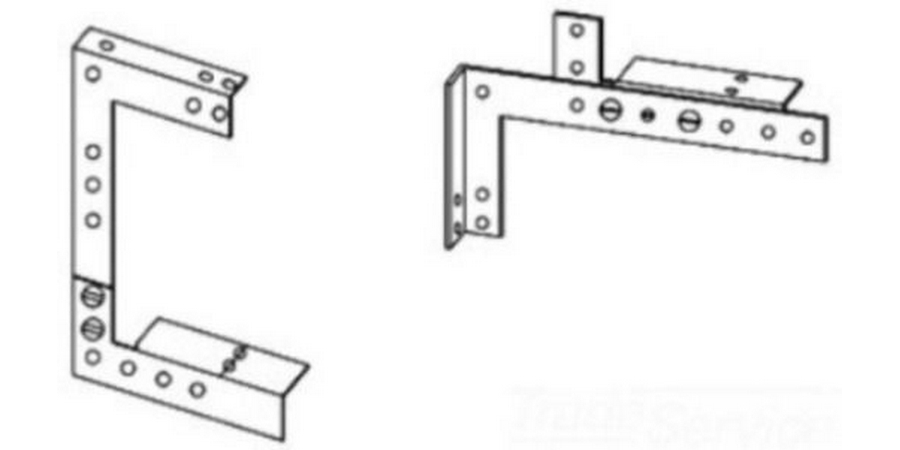 Drop and Bracket, Gray, 8 in. wd, 8 in. ht, Powder-Coated