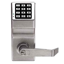 Door Lock, Digital, Interchangeable Core, Non-Handed, Corbin/Russwin, 100 User Code, 1-5/8 to 1-7/8" Door Thickness, Satin Chrome Plated, With Straight Lever Trim, Cylinder