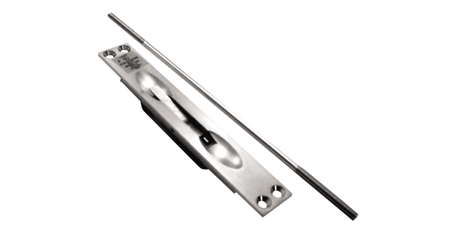 Door Flush Bolt, US26D Satin Chrome, For Use With Steel Doors, 1 in. W ...