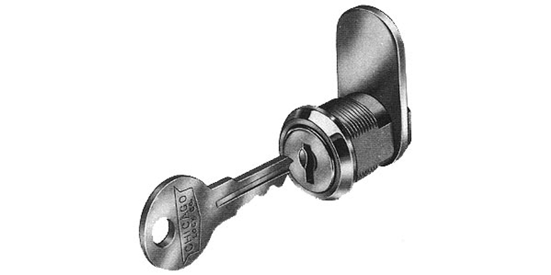 Cam Lock, US26D Satin Chrome, Disc Tumbler Key, 90 deg. Clockwise ...