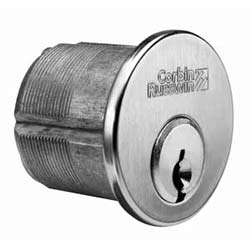 Mortise Cylinder, Conventional, 6-Pin, Cloverleaf Cam, L1 Keyway, 1-1/8&quot; Length, Satin Chrome Plated