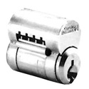 Interchangeable Core Cylinder, Conventional, 6-Pin, 59D2 Keyway, 0.509" Plug Diameter, Satin Chrome Plated, With (2) Nickel Silver Key