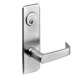Mortise Door Lockset, Right Hand, Newport, Cast Lever, Wrought Escutcheon, ANSI F04, Satin Chrome Plated, With Working Trim, For Entrance/Office