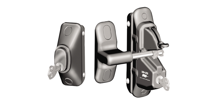 Gate Latch, Polymer/Stainless Steel, Black, 5-15/16 in. L