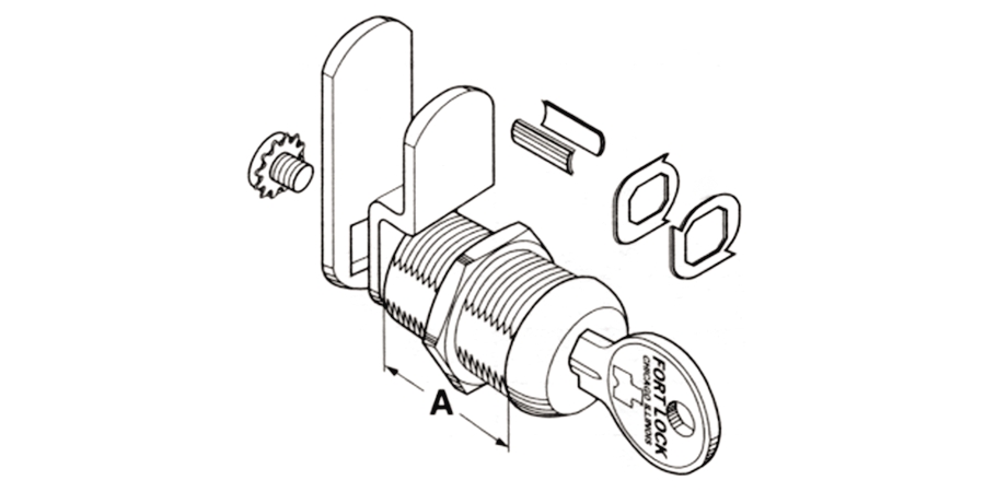Cam Lock, US32D Stainless Steel, Disc Tumbler Key, Key Code: 238, 90 or ...