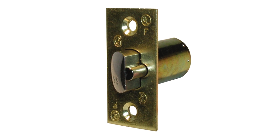 Deadlatch, US3 Bright Brass, 2-3/8 in. Backset, Latch Face: Radius ...