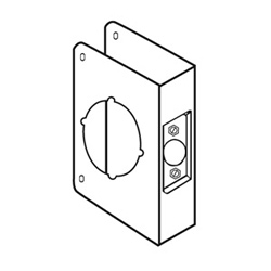 Door Lock Wrap Around Plate, Blank, 4-1/2" Width x 4-1/2" Height, 1-3/4" Door, Satin Stainless Steel
