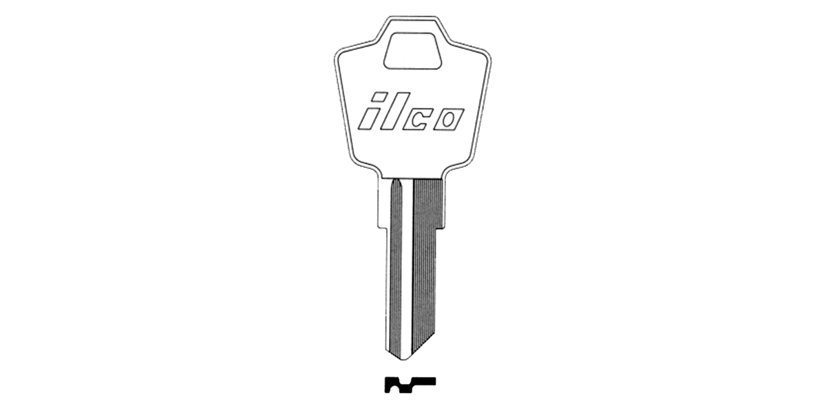 Cylinder Lock Key Blank, Original-Shaped Bow, Brass, Nickel-Plated, For ESP