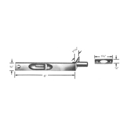 Door Flush Bolt, Manual, 6&quot; Length x 3/4&quot; Width x 1-11/32&quot; Depth, 1&quot; Throw, Solid Brass, Clear Coated Bright Brass