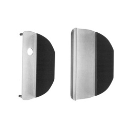 Door Lock Trim, Vandal Resistant, 5-1/4" Width x 11" Height, 1-7/8" Projection, Satin Stainless Steel, With Black Grip, For Von Duprin 98/99 Series Rim Exit Device