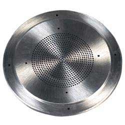 Round steel grille, white finish