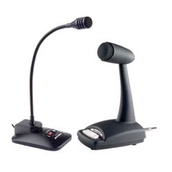 Microphone de bureau, unidirectionnel, appuyez-parlez/verrouillage