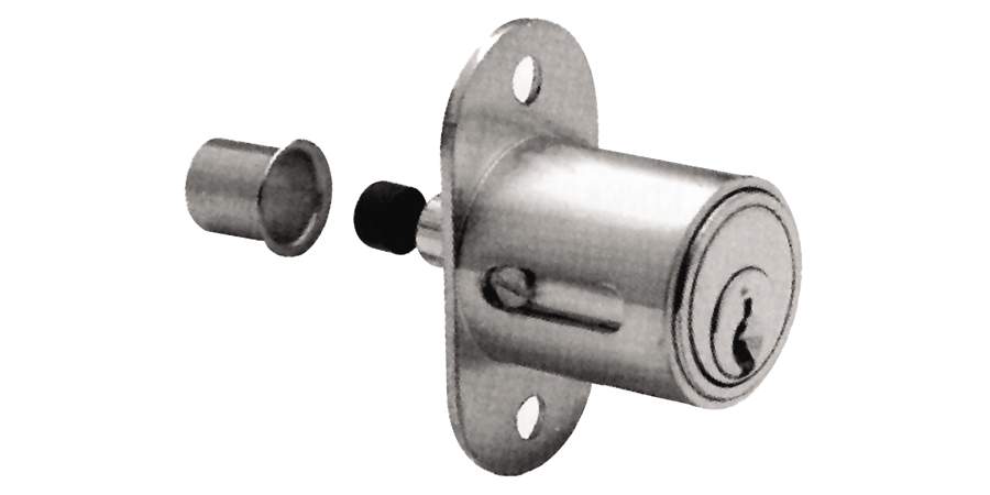 Plunger Lock, US26D Satin Chrome, 4-Pin Tumbler Key, National Keyway ...
